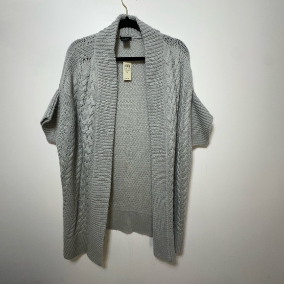 Ann Taylor Open Front Knit Cardigan short sleeve Sz M - NWT Wool blend - Picture 1 of 5